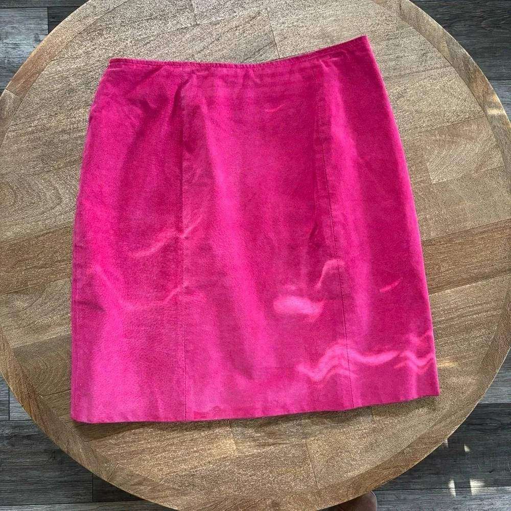 Chia Leather Pink/Fuchsia Women's Skirt Size 14. Made in‎ Korea